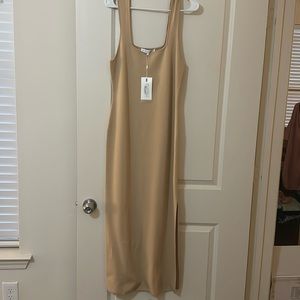 Brand new with tags, nude maxi dress size large!